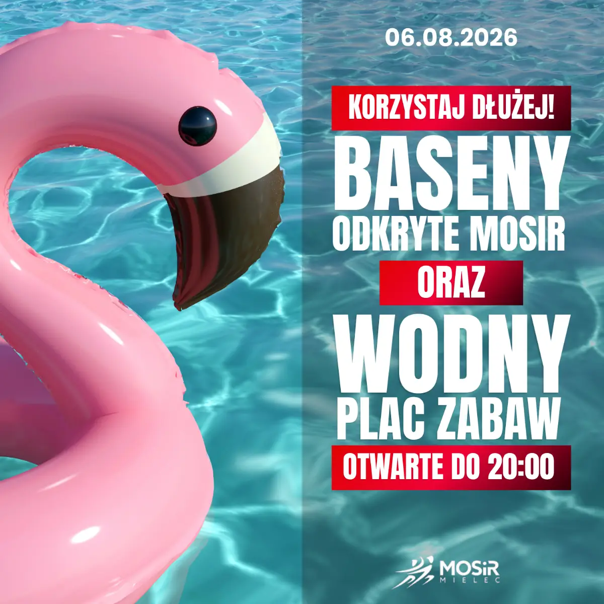 Wydłużone godziny otwarcia basenów MOSiR
