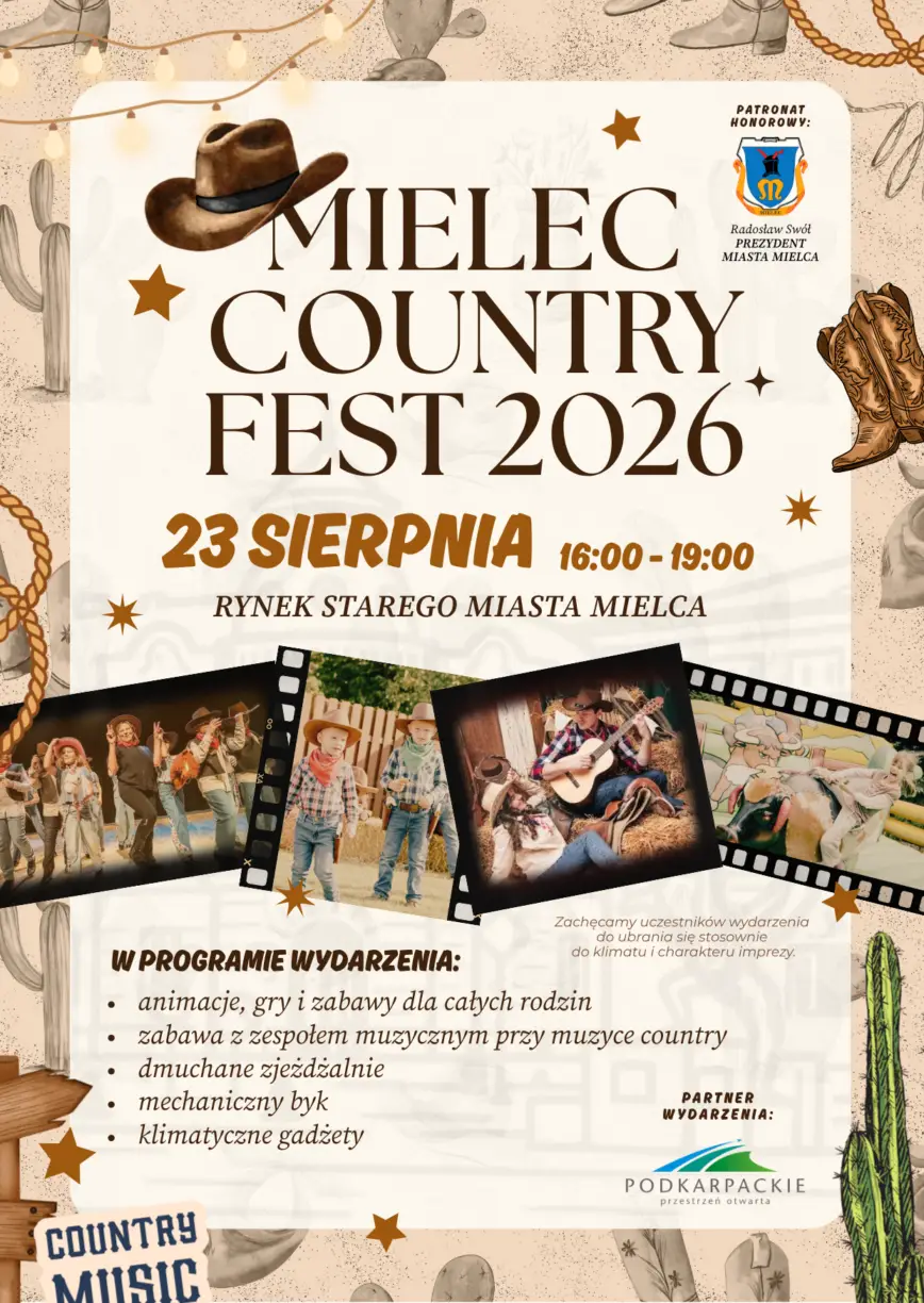 Mielec Country Fest na Rynku - kowbojskie atrakcje w najbliższą niedzielę
