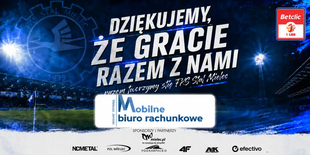 Firma Mobilne Biuro Rachunkowe Mateusz Jemioło została nowym sponsorem Stali Mielec