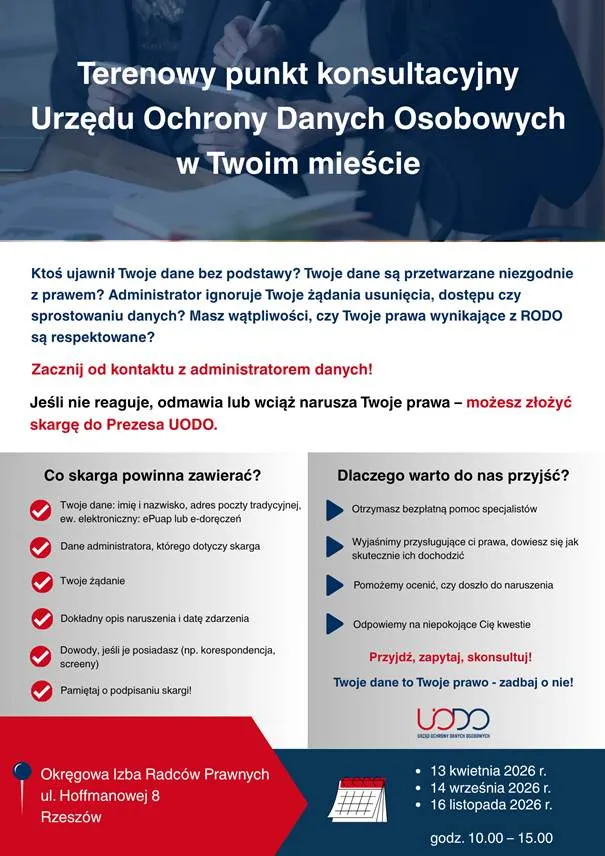 Konsultacje i Porady w Punkcie UODO