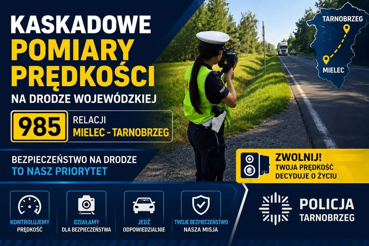 Kaskadowe pomiary prędkości na drodze wojewódzkiej nr 985