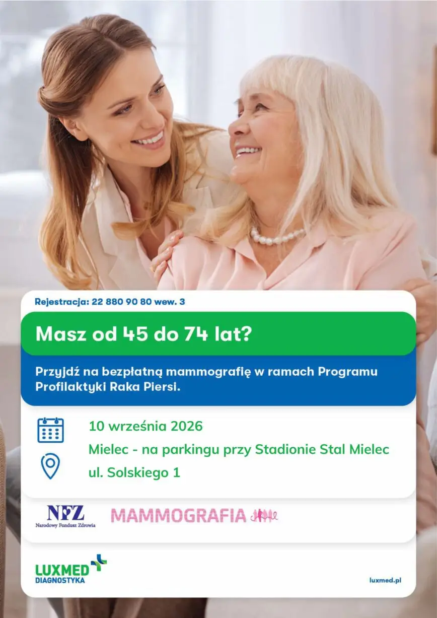 Bezpłatne badania mammograficzne w Mielcu w ofercie LUX MED Diagnostyka