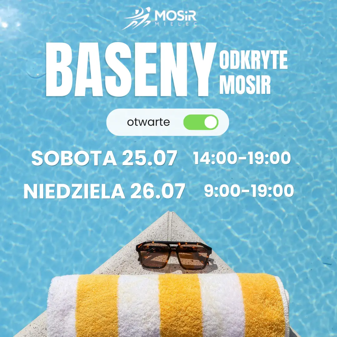 Godziny otwarcia basenów odkrytych 25-26 lipca 2026 roku